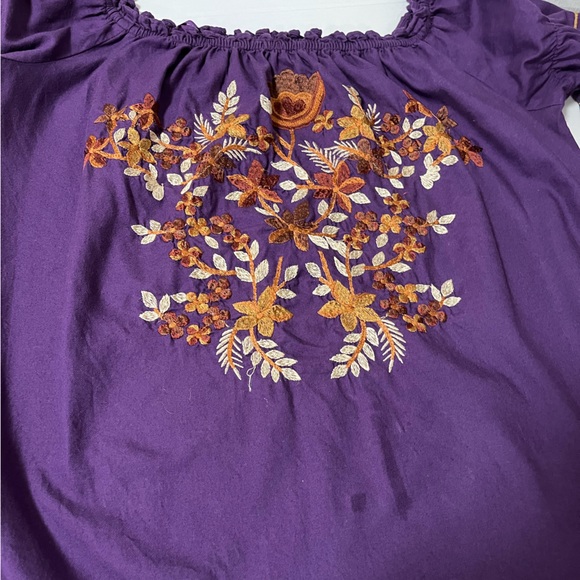 Free people dress large flowers leaves rich purple - Picture 6 of 8